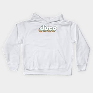 Disco - Retro Rainbow Typography Faded Style Kids Hoodie